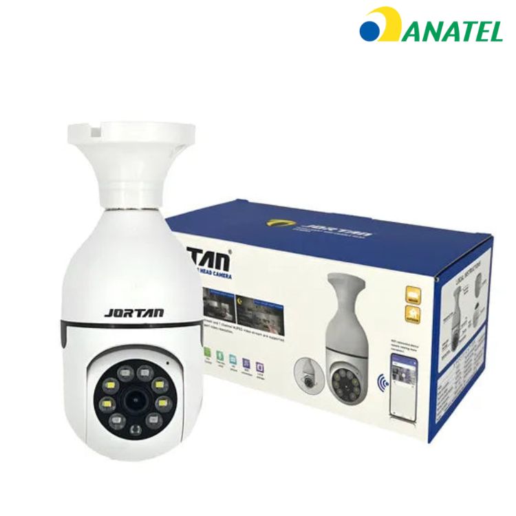 Câmera de Segurança Wi-Fi Jortan 360° Visão Noturna - 1 ano de Garantia