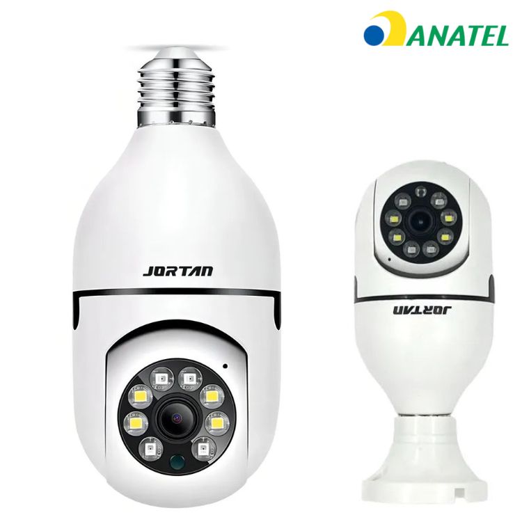 Câmera de Segurança Wi-Fi Jortan 360° Visão Noturna - 1 ano de Garantia
