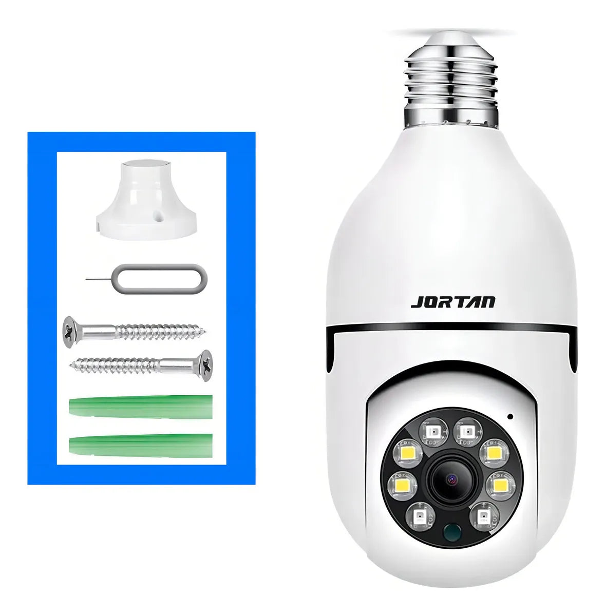 Câmera de Segurança Wi-Fi Jortan 360° Visão Noturna - 1 ano de Garantia